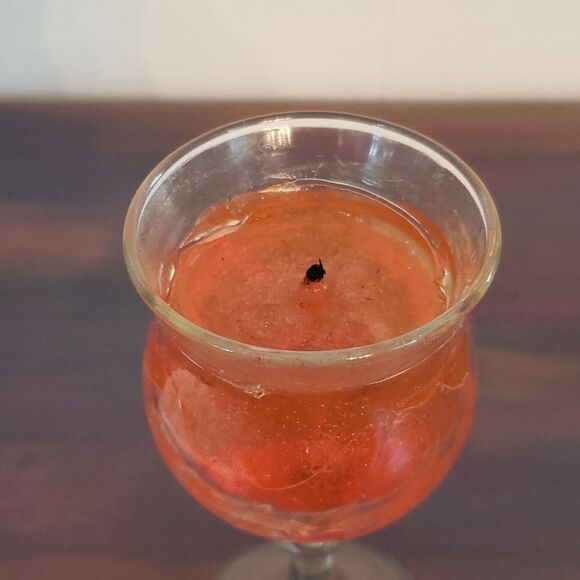 Vintage Avon SPARKLING SWIRL Red Transparent Candle & Goblet Holder - Picture 2 of 9